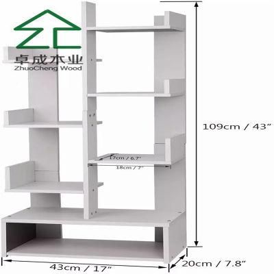 White Color 15mm Melamine Particle Board Bookshelf