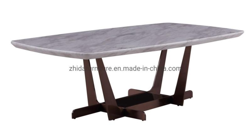 Living Room Furniture Marble Table Top Metal Base Coffee Table