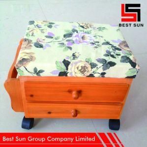 Furniture Ottoman Storage Mobile, Multipurpose Wood Foot Stool