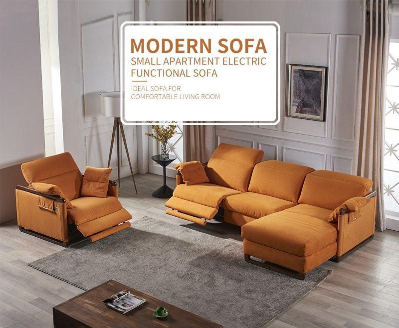 Electric Fabrric Sofa Combination Modern Contracted Italian Style Multifunctional Size Living Room Lazy Corner Sofa