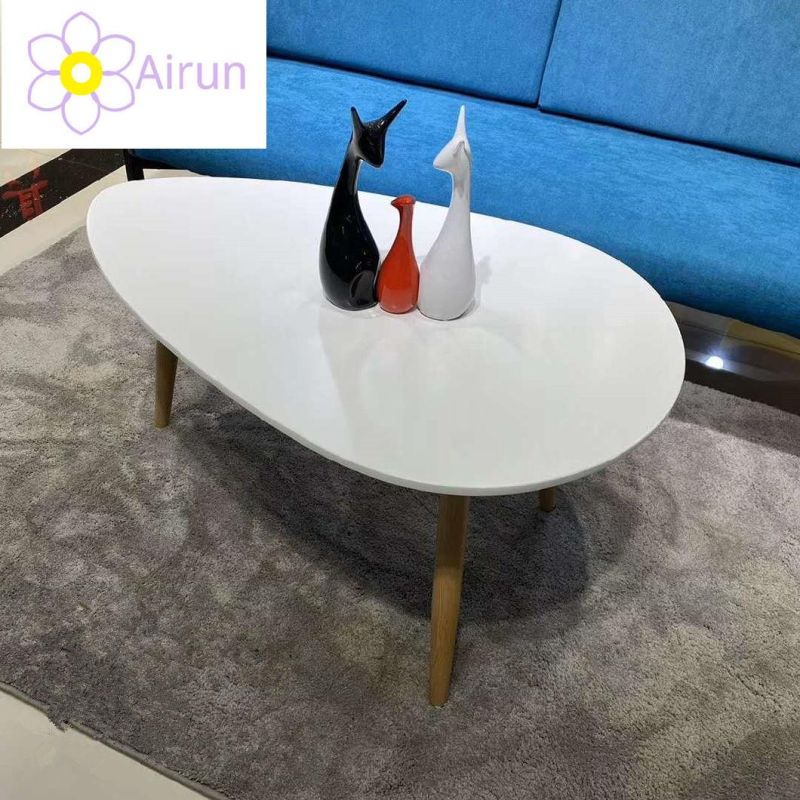 Wholesale Fashion Wooden Oval Side Table Wood Coffee Table Set