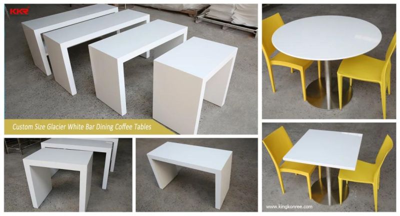 Modern Hotel Furniture Marble Solid Surface Dining Table and Chair