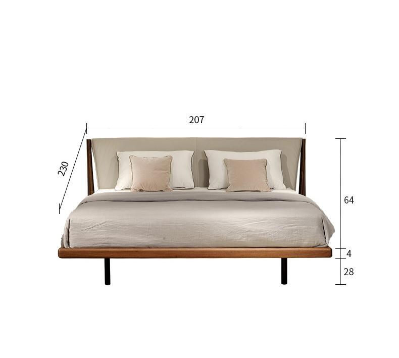 Nordic Unique Design Style Solid Wood Napapa Bed for Bedroom