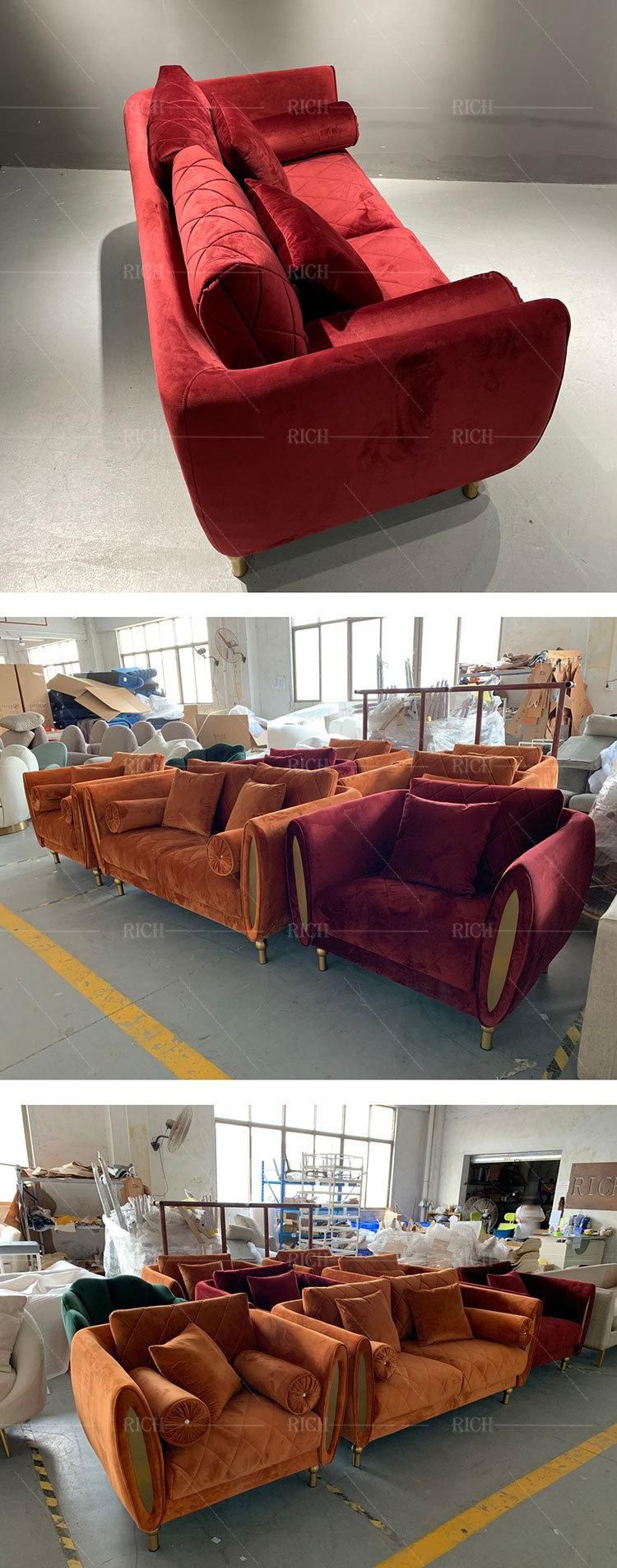 Loveseat Couch Modern Sofa and Love Size Dubai Luxury Diamond Design Velvet Sofa Living Room Furniture Velvet Luxury Red Wine Velvet Sofa