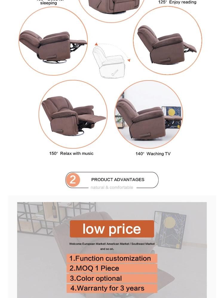 American Style Big Size Living Room Swivel Glider Lazyboy Recliner Sofa