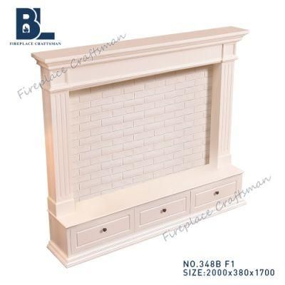 TV Stand Mantel of Fireplace White Fashion for Home Decor 348b