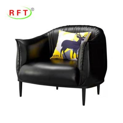 Popular High Grade Black Genuine Leather or PU Home Furniture Living Room Chair