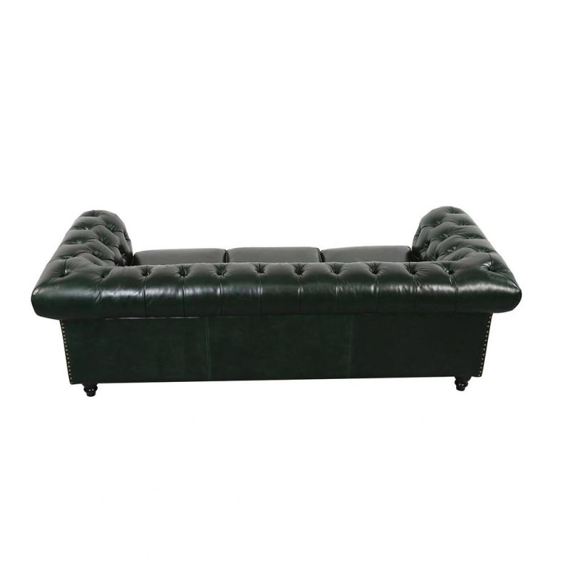 Living Room Furniture 3 Seat Genuine Leather Sofa