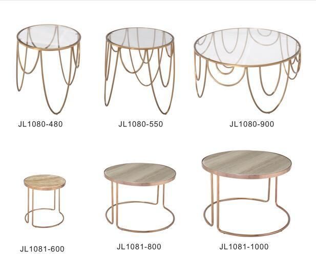 Modern Metal End Table, Small Round Coffee Tables with Removable Tray