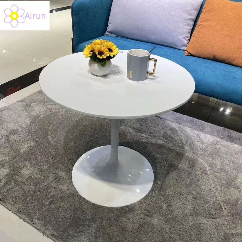 Manufacturer Direct Sales Iron Metal Stand Wooden Top Marble Coffee Side End Table