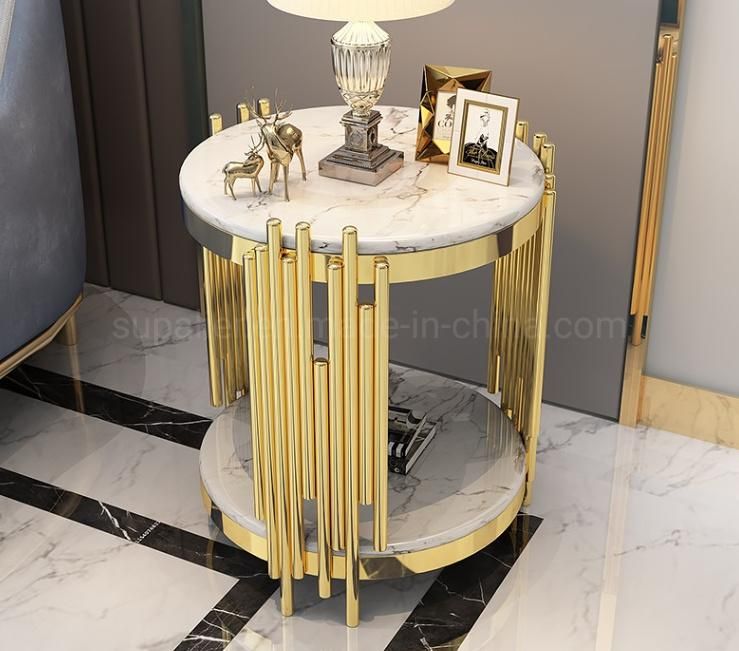 2020 New Luxury Gold Glass Side Table For Living Room Modern