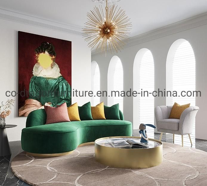 Fashion European Style Velvet Living Room Sofa for Home Furniture