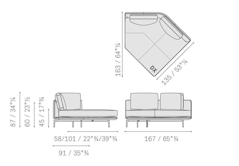 New Design Living Room Home Office Sofa Set with Chaise Lounge