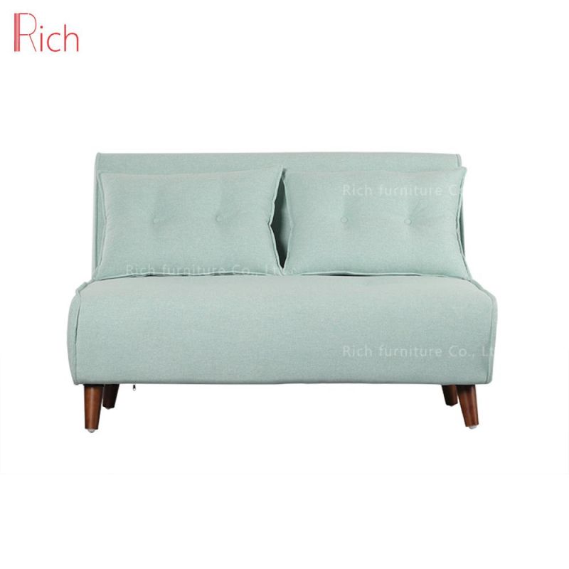 Mint Green 2 Seater Fabric Sofa Bed Modern Nordic Living Room Divan Bed