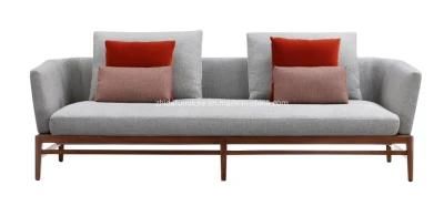 Hotel Living Room Furniture Modern Fabric Wooden Base Sofa for Hotel Lobby