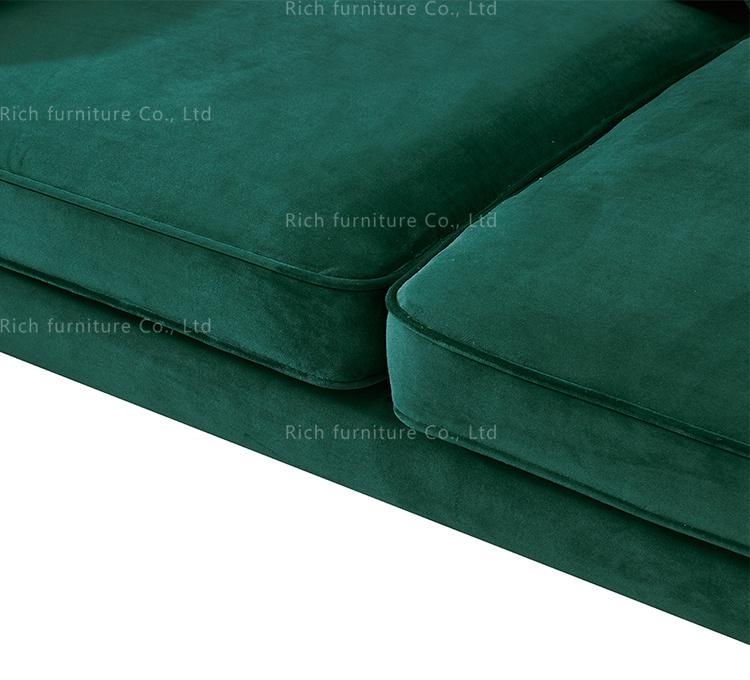 Contemporary Fabric Velvet Modern Home Living Room Furniture European Size Sofa Couch