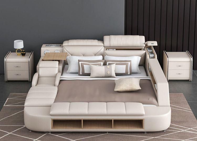 Hyc-Bl02 Hot Sale Modern Leather Multifunctional Smart Bed