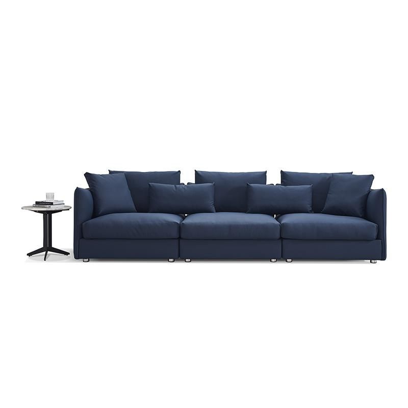 High-End Italian Sytle Living Room Feather Down Lazy Leisure Sofa L Shape Conor Sectional Sofa for Villas