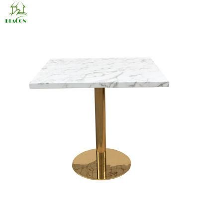 Marble Top Metal Base Dining Table