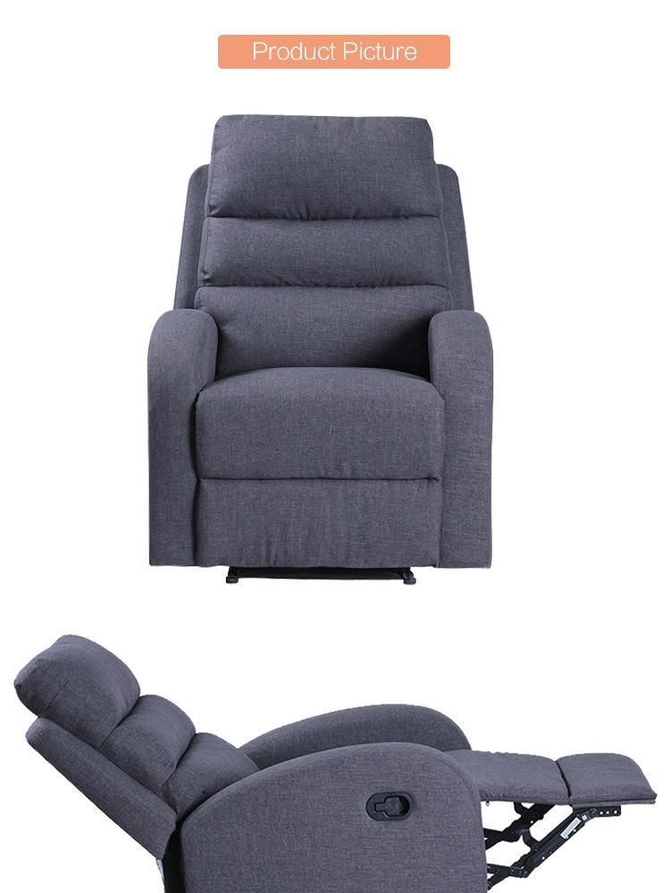 Modern Simple Style Linen Fabric Living Room Furniture Manual Recliner Sofa Home Furniture Single Seat Sofa Office Chair