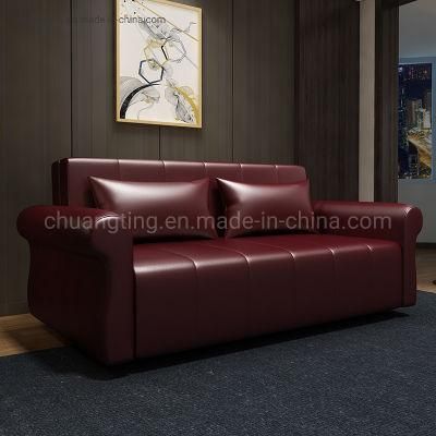 Relax Furniture Leather Folding Sofa Bed with Steel Frame for Living Room