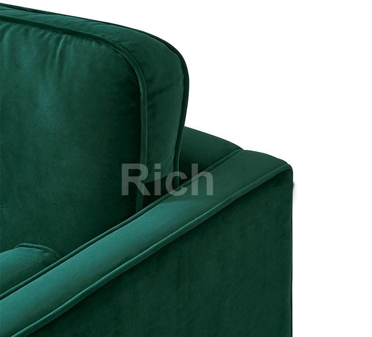 Contemporary Fabric Velvet Modern Home Living Room Furniture European Size Sofa Couch