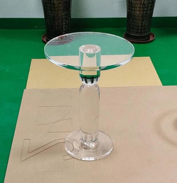 Wholesale Custom Modern Clear Acrylic Round Small Coffee Sofa Side Table for Living Room Bedroom Balcony