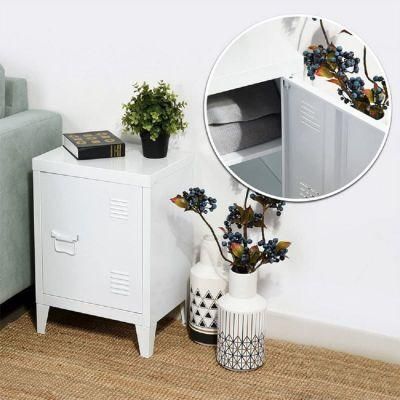 White 1 Door Nightstand Storage Cabinet Table for Dining Room