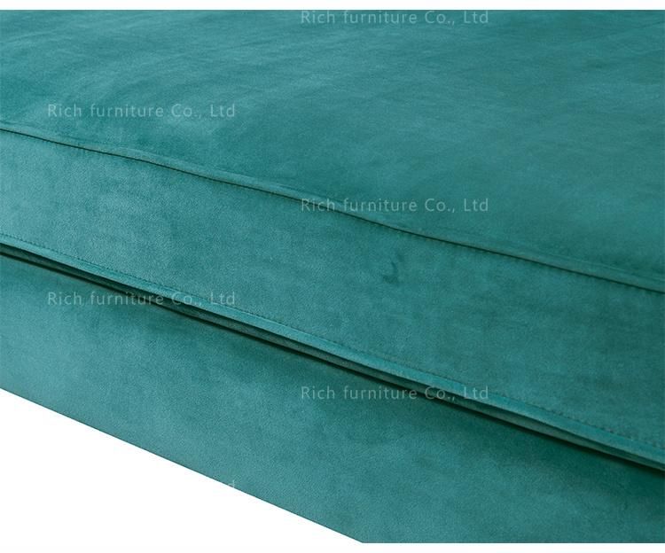 Green Fabric Couch Set Modern Design I Shape Sofa for Sale