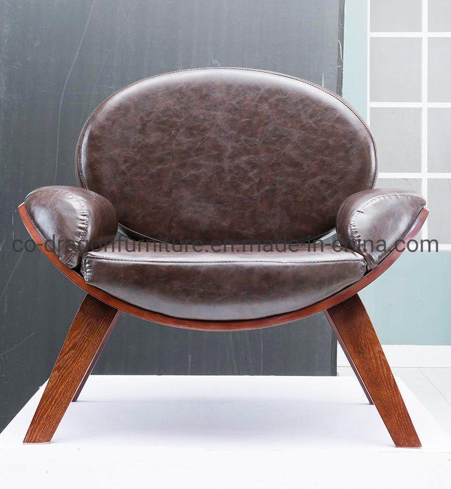 Lounge Living Room Furniture Bent Wood Leather Leisure Sofa Chair