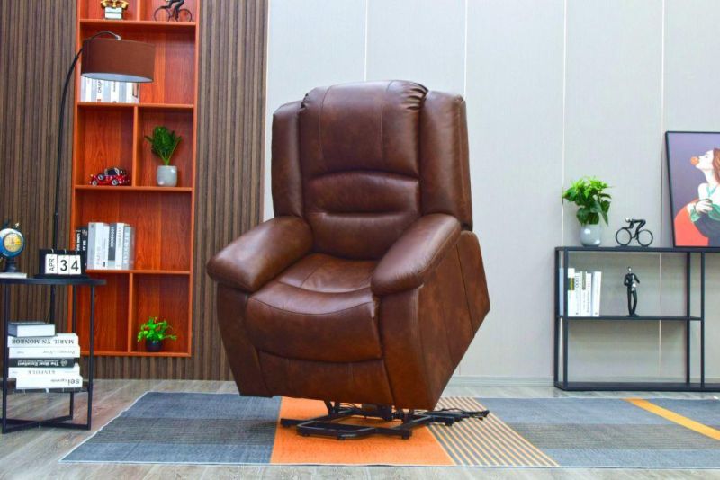 Jky Furniture Living Room Single Seat Air Leather Power Electric Riser Lift Assist Recliner Chair with 8 Points Massage Function for Elderly