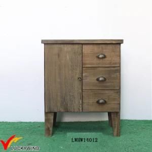 Fir 1 Door 3 Drawers Small Antique Sideboard Cabinet