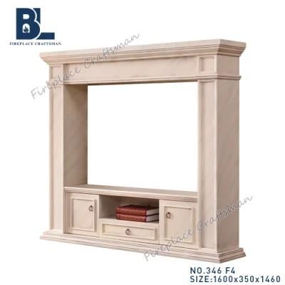 Home Furniture MDF Wooden Design TV Stand Fireplace Mantel 346