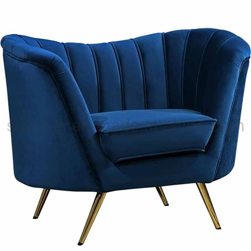 2020 New Arrival Home Furniture Blue Velvet Leisure Sofa