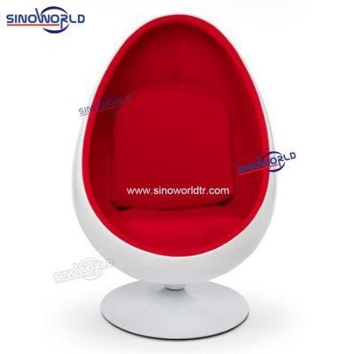 Leisure Furniture Factory Hotel Waiting Fiberglass Rotary Swing Egg Ball Chair