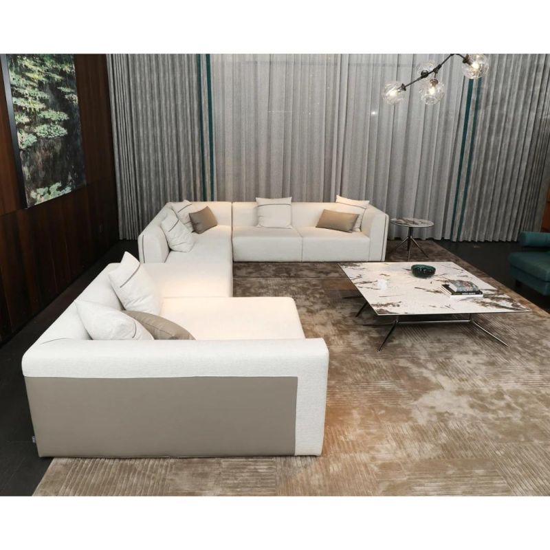 Home Furniture Modern Design Sectional L Shape Fabric Sofa Set