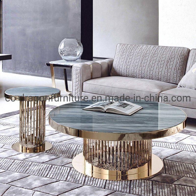 Luxury Gold Stainless Steel Coffee Table for Living Room Furniture