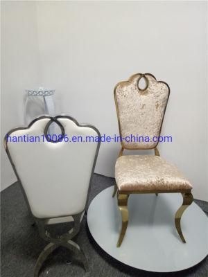 Foshan Furniture Stainless Steel Kitchen Chairs Beige Shining Velvet Living Room Chair