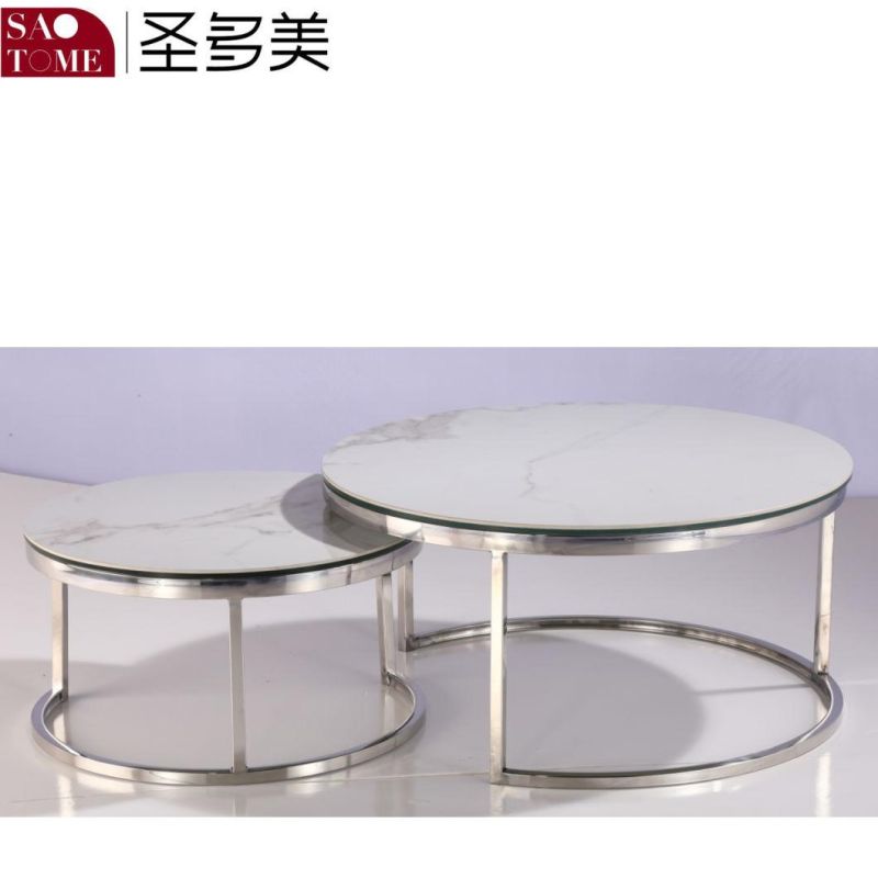 Modern Simple Living Room Bedroom Furniture Stainless Steel Round Nest Table