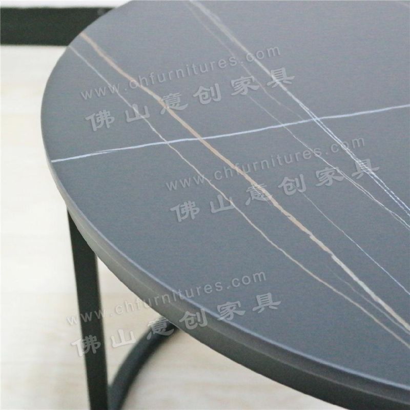 Italian Style Light Luxury Simple Huayan Slate Household Small Round Combination Coffee Table