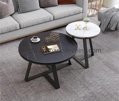 Decorative Living Room Furniture Metal Round Frame Tea Table