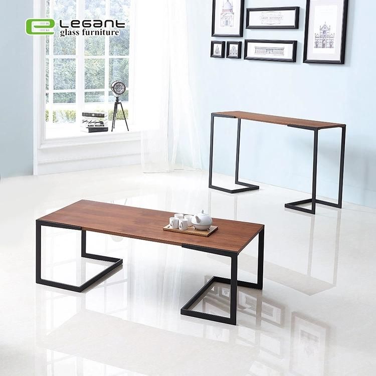 Glass Ceramic Top Coffee Table with Iron Frame