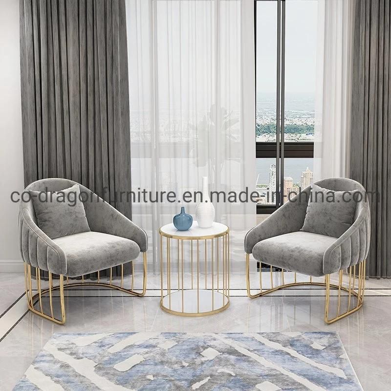 Fashion Luxury Home Furniture Steel Fabric Leisure Chair with Arm