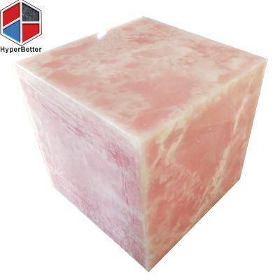 Focus on Hotel Villa Customized Pink Onyx Marble Block Coffee Table