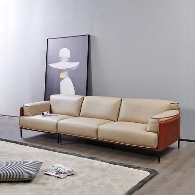 Genuine Leather Sofa Contemporary Real Cattle Hide Furniture Modern Upholstered Living Room Couch for Home S-79