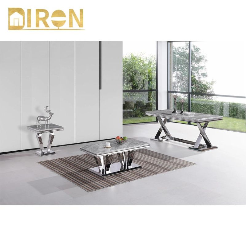 China Factory Hot Sale Modern Dining Table Metal Stainless Steel Coffee Table