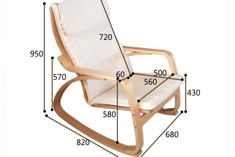 Living Room Beauty Chair Fashion Bentwood Plywood Leisure Rocking Cushion Chair