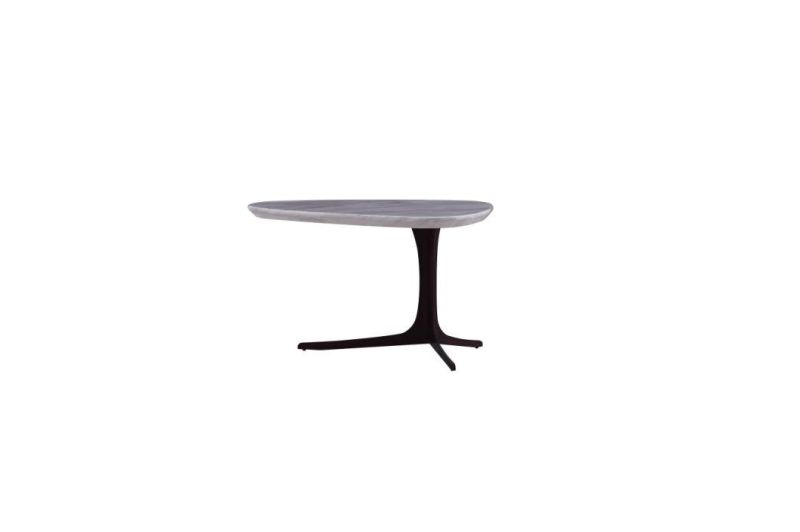 Brushed Stainless Steel Round Marble Lamp Tea Table