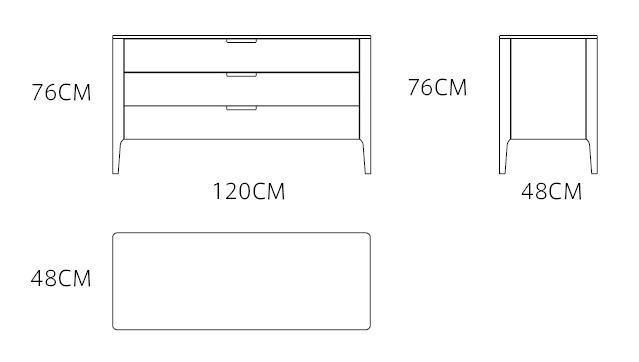 High Quality Modern Walnut Solid Wood Home Living Room Side Storage Cabinet Hotel Bedroom Cabinet Console Table with 3 Layer Drawer