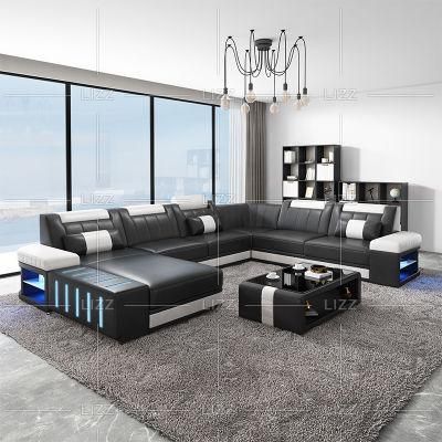 Excellent Modern High Quality Home Furniture European Living Room Leisure Genuine Leather Sofa Set